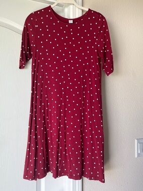 Old Navy Burgundy Polka Dot Mini Dress